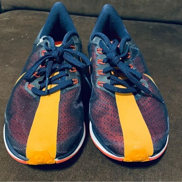 New Nike Pegasus 35 Turbo Racing Stripe Indigo Navy Marigold Orange Womens 8 MED - Picture 2 of 13